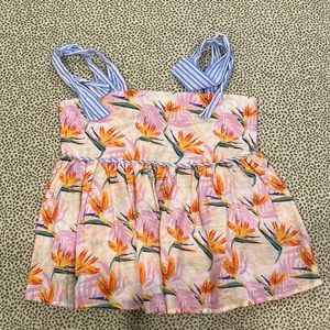 Printed tie strap top